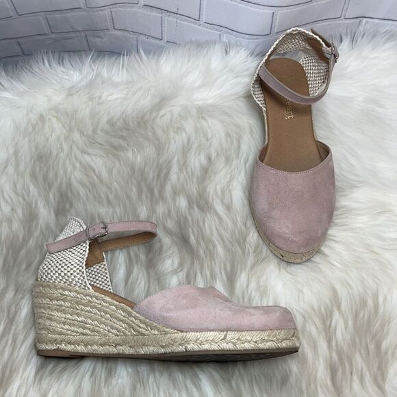 Anthro Paseart Cream Wedge Espadrilles Sz 41/10